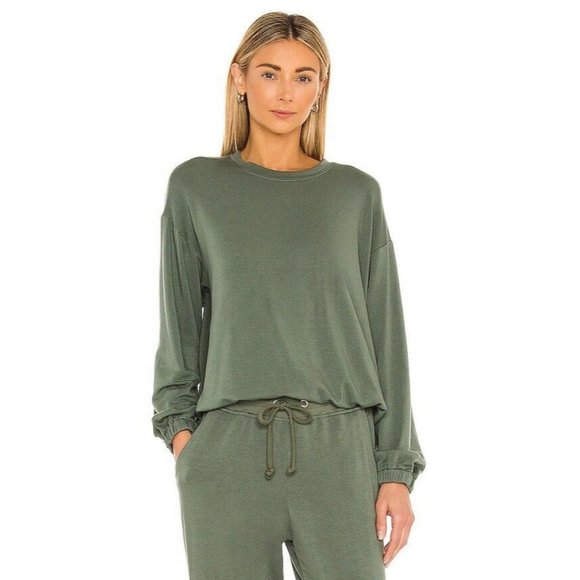 Sundry Tops - SUNDRY Blouson Sweatshirt Olive Green Long Sleeve